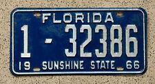1966 FLORIDA license plate - DADE CO - SUPERB ORIGINAL antique vintage auto tag picture