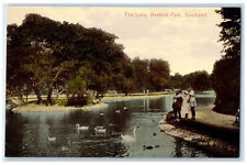 c1910 The Lake Hesketh Park Southport Merseyside England Antique Postcard picture