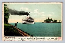 STR Tashmoo Entering Sainte Claire Ship Canal, Antique, Vintage c1906 Postcard picture