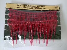 VINTAGE Spot-Lite Bead Drape Red 9 FT Long Red Icicle Plastic Beads NOS New.  picture