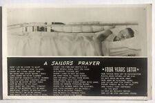 RPPC-A Sailors Prayer Military, Navy, Antique, Vintage Postcard, posted 1950 picture