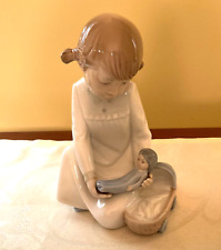 Vintage Nao by Lladro Little Girl with Doll/Carriage - Excellent condition picture