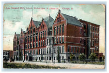 1909 John Marshall High School, Kedzie Ave. & Adam St. Chicago IL Postcard picture