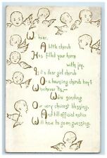 c1910's Little Angels Cherub Head Flaoting Poem Unposted Antique Postcard picture