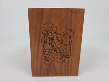 Vtg 1980 Toystalgia Wood Coin Bank Clown Clowns Wooden Kids Decorative Music Box picture