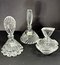 Lot of 3 Vintage MIKASA Crystal Perfume Bottles with Stoppers EUC picture