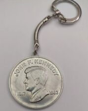 Vintage 1969 Robert F. John Kennedy Silver Dollar Size Key Chains JFK RFK picture