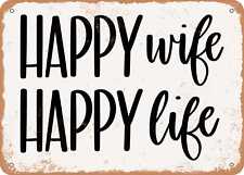 Metal Sign - Happy Wife Happy Life - Vintage Look Sign picture