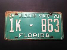 Florida License Plate 1969 1970 Miami Dade 863 Available For Registration picture