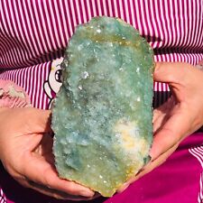 2.55LB Natural Green Cube Fluorite crystal quartz rough Mineral Specimen healing picture
