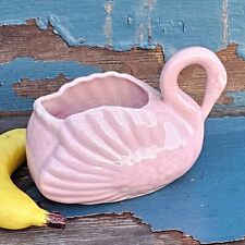Vintage FAPCO USA Pink Swan Ceramic Planter picture