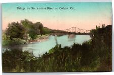 Colusa CA California Bridge on Sacramento River NICE c.1910 Vintage Postcard picture