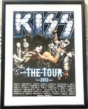 KISS autographed signed 4x 2012 tour poster framed Gene Simmons Paul Stanley JSA picture
