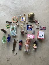 Random Lot of Fun Vintage Items Patches Glass Dolls Animals Figurines  picture