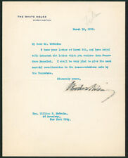 Woodrow Wilson Signed 7x8.8 1913 Letter On White House Letterhead BAS #AB14530 picture