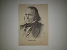 Professor Louis Agassiz 1869 Woodcut Sketch VERY RARE picture