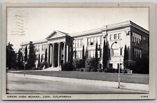 Vtg Lodi California CA Union High School 1940s View Postcard picture
