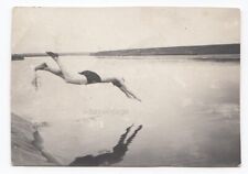 Diver Beach Sports Man diving Water Mirror Reflection Faceless Unusual odd photo picture