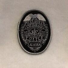 Vintage Anchorage, Alaska Police Officer Black & Silver Embroidered Patch  picture