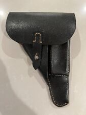 GERMAN WWII cxb 4 CODED BLACK PEBBLEGRAIN LEATHER SOFTSHELL P.38 HOLSTER, MINT picture