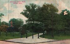 Vintage Postcard 1909 Entrance Grace Park Akron OH Ohio Statue picture