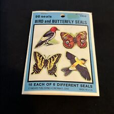 Vintage Standard Publishing BIRD & BUTTERFLY - 96 Seals Stickers - picture