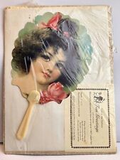 Turn Of The Century Hand Fan Greetings Vintage Reproduction picture