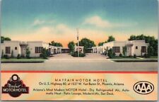 PHOENIX, Arizona Postcard MAYFAIR MOTOR HOTEL Highway 80 Roadside Linen c1950s picture