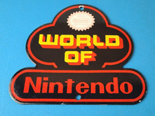 Vintage Nintendo Video Game Sign - Mario Gaming System Porcelain Gas Pump Sign picture