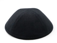 New Black Linen KIPPAH Yarmulke Yarmulka Kippa Kipa Jewish Head Covering Size 5  picture