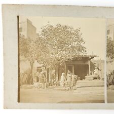 Unknown Mystery Lumberyard Workers Stereoview c1870 Workers Sawing Logs B1972 picture