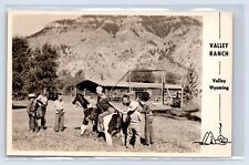 RPPC Valley Ranch - Kids Leaning Horseback Riding - Valley Wyoming Real Photo picture