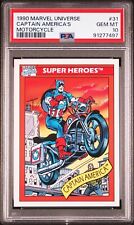 1990 Marvel Universe #31 Captain America's Motorcycle Impel PSA 10 GEM MINT💎🔥 picture