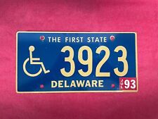Vintage Delaware Handicap License Plate Tag 1993 Expiration Sticker  picture