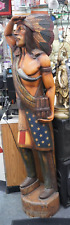 7' ONE PIECE WOODEN INDIAN Sculpture 1970 picture