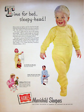1949 Hanes Merrichild Sleepers Vintage 1940s Print Ad Time for Bed Sleepy-Head picture