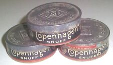 3 Lot Empty Vintage Copenhagen Snuff Tins Box Containers picture