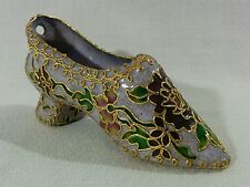 Stunning Parisian Purple Floral Heavily Gold Accented Embellished Cloisonne Shoe picture