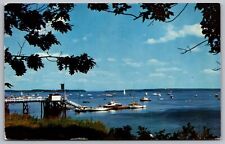 Portland Maine Falmouth Foreside Casco Bay Scenic Chrome Cancel WOB Postcard picture