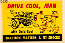 Traction Masters Drive Cool, Man vintage 60's water slide decal picture