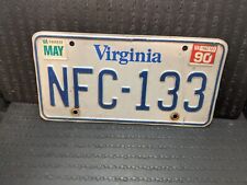 EXPIRED VIRGINIA LICENSE PLATE with 1990 STICKER ...... (NFC 133) picture