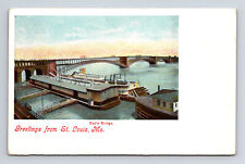 Ead's Bridge Paddle Boat Greetings from St. Louis Missouri MO Postcard picture