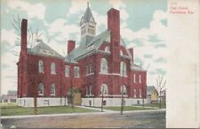 State View~Hutchinson Kansas~Old 1908 High School On Dirt Road~Vintage Postcard picture