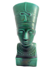 Vtg MCM Ceramic Nefertiti  Figurine Bookend Egyptian Revival Decor 7 X 3 Inch picture