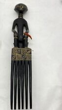 African Hand-Carved Wood Decorative Hair Comb Ashanti Tribe of Ghana picture
