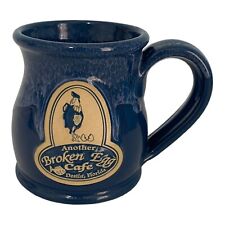 Another Broken Egg Cafe Mug Cup Handthrown Deneen Pottery Blue &White Drip Glaze picture