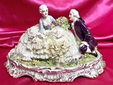 Luigi Fabris Italian Figurine Dresden Lace Style Courting Couple Figural Group picture