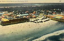 Air View Of Folly Beach Charleston SC South Carolina Vintage Postcard  picture