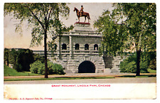 Chicago IL-Illinois, Grant Monument, Lincoln Park, Vintage Antique 1909 Postcard picture