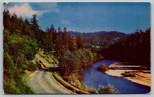 Postcard river And Highway, Postmarked 1953 Modesto, California F15 picture